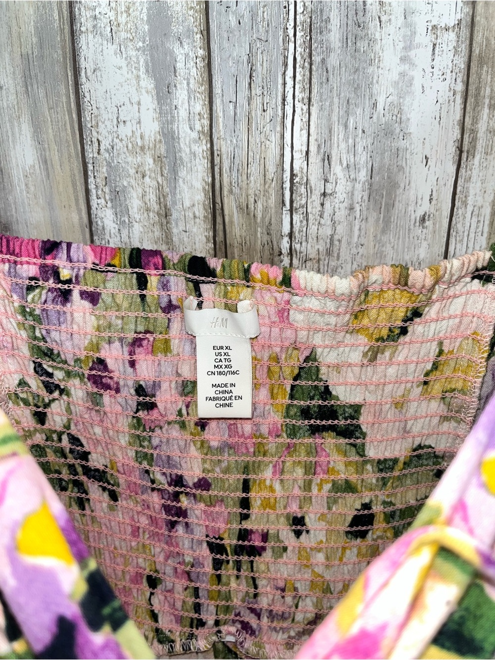 H&M Floral Puff Sleeve Mini Dress Cottagecore Square Neck XL - Picture 7 of 8